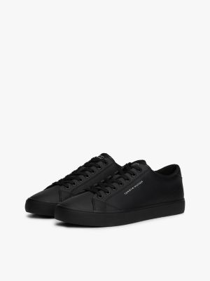 zapatillas essential con costuras negro de hombres tommy hilfiger