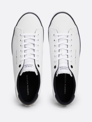 white colour-pop logo trainers for men tommy hilfiger