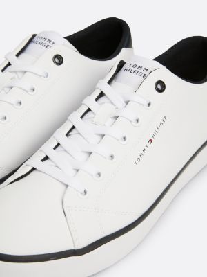 white colour-pop logo trainers for men tommy hilfiger