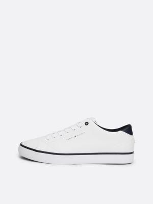 sneakers essential con cuciture in rilievo bianco da uomini tommy hilfiger