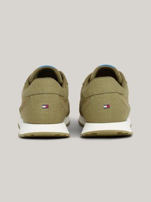 Embroidery Linen Runner Trainers | Green | Tommy Hilfiger