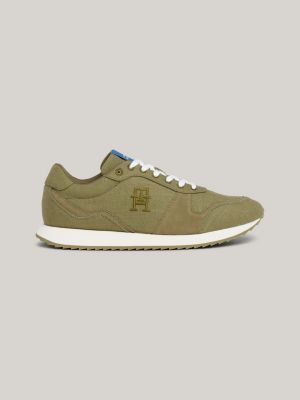 Embroidery Linen Runner Trainers | Green | Tommy Hilfiger