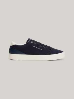 Essential Canvas Logo Lace Up Trainers Blue Tommy Hilfiger
