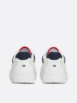 wit essential colour-pop basketbalsneaker voor heren - tommy hilfiger