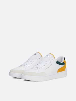 white essential colour-pop basketball trainers for men tommy hilfiger