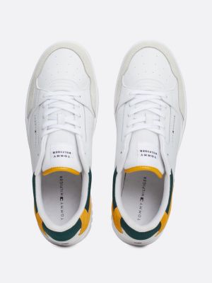 white essential colour-pop basketball trainers for men tommy hilfiger