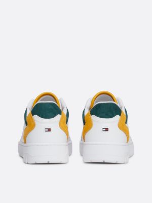 white essential colour-pop basketball trainers for men tommy hilfiger