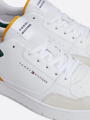 white essential colour-pop basketball trainers for men tommy hilfiger