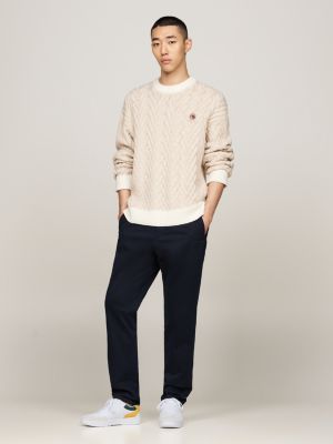 white essential colour-pop basketball trainers for men tommy hilfiger