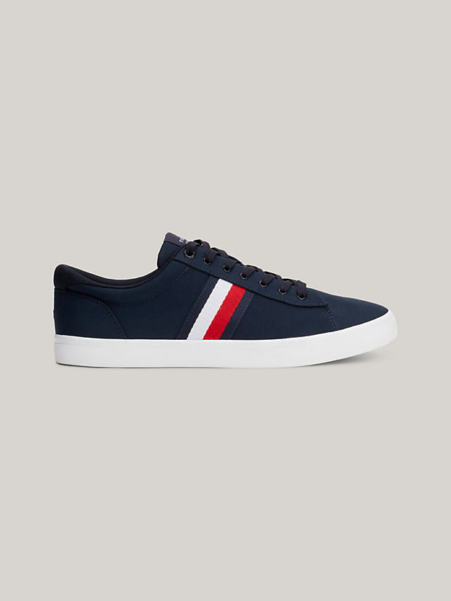 blue essential iconic signature tape trainers for men tommy hilfiger