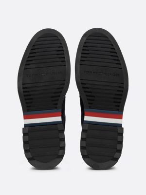 scarpe derby in camoscio blu da uomini tommy hilfiger