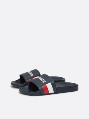 Logo Strap Pool Slides | Blue | Tommy Hilfiger