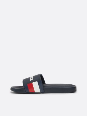 blue logo strap pool slides for men tommy hilfiger