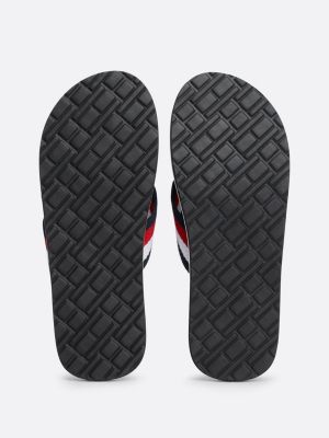 grey signature tape flip-flops for men tommy hilfiger