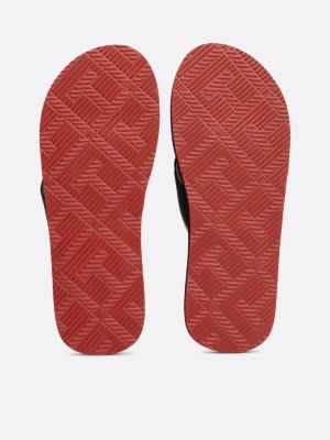 black logo strap flip-flops for men tommy hilfiger