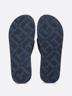 blue logo strap flip-flops for men tommy hilfiger