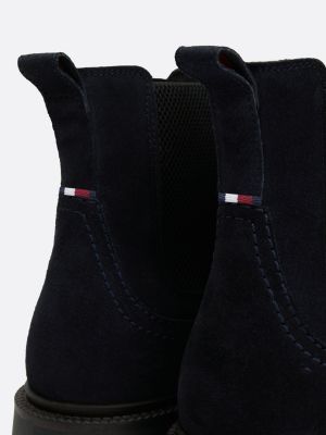 bottes chelsea légères en daim bleu pour hommes tommy hilfiger