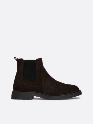 brown leichtgewichtiger chelsea-boot aus wildleder für herren - tommy hilfiger