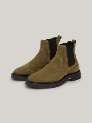 Lightweight Suede Chelsea Boots Green Tommy Hilfiger