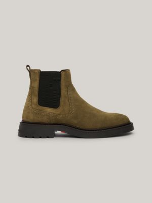 Lightweight Suede Chelsea Boots Green Tommy Hilfiger