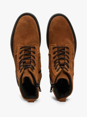 Suede Half-Cleat Zip-Up Mid Boots | Brown | Tommy Hilfiger