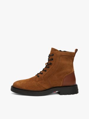 Suede Half-Cleat Zip-Up Mid Boots | Brown | Tommy Hilfiger