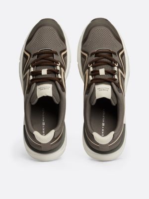 sneakers running con suola vibram grigio da uomini tommy hilfiger