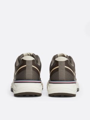 sneakers running con suola vibram grigio da uomini tommy hilfiger