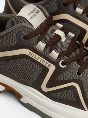 sneakers running con suola vibram grigio da uomini tommy hilfiger
