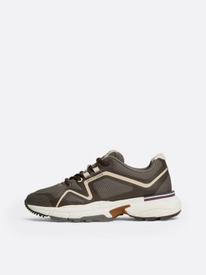sneakers running con suola vibram grigio da uomini tommy hilfiger