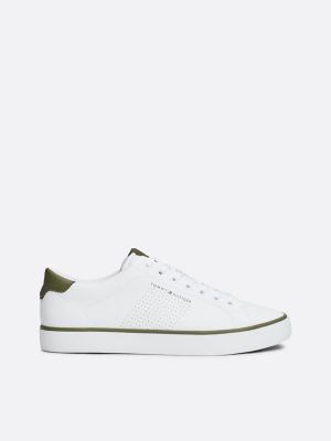 white logo ventilation detail trainers for men tommy hilfiger