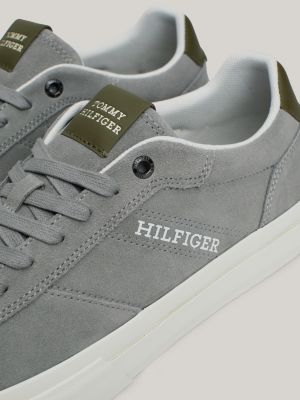 Suede Side Logo Trainers Grey Tommy Hilfiger