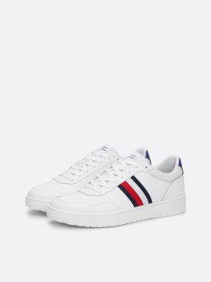 white cleat signature tape basketball trainers for men tommy hilfiger