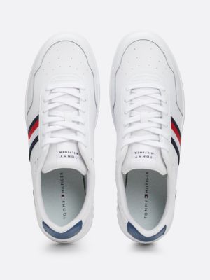 white cleat signature tape basketball trainers for men tommy hilfiger