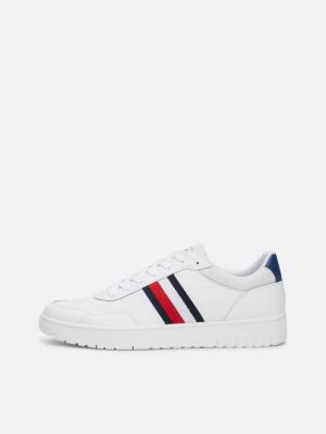 white cleat signature tape basketball trainers for men tommy hilfiger