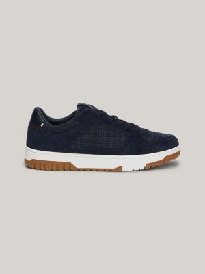 sneakers stile basket in pelle nabuk blue da uomini tommy hilfiger