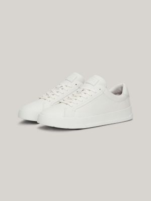 Logo Leather Chunky Court Trainers White Tommy Hilfiger