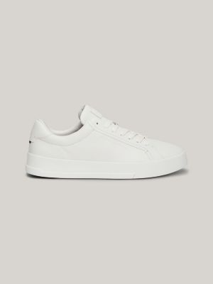 Logo Leather Chunky Court Trainers White Tommy Hilfiger