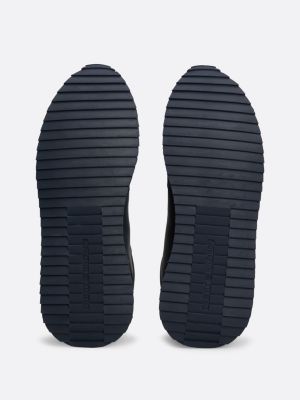 blue signature tape lace-up runner trainers for men tommy hilfiger
