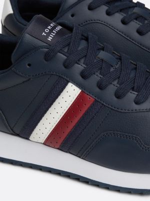 sneakers running stringate con nastro iconico blu da uomini tommy hilfiger