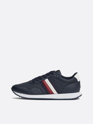 sneakers running stringate con nastro iconico blu da uomini tommy hilfiger