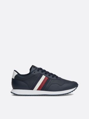 sneakers running stringate con nastro iconico blue da uomini tommy hilfiger