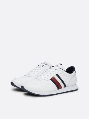 zapatillas de running con cordones blanco de hombres tommy hilfiger