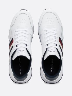 zapatillas de running con cordones blanco de hombres tommy hilfiger