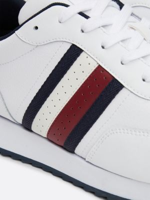 zapatillas de running con cordones blanco de hombres tommy hilfiger