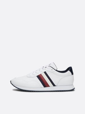 zapatillas de running con cordones blanco de hombres tommy hilfiger