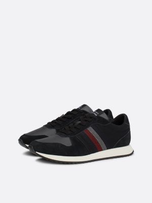 zwart hardloopsneaker met gekartelde zool voor heren - tommy hilfiger