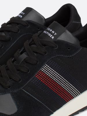 zwart hardloopsneaker met gekartelde zool voor heren - tommy hilfiger