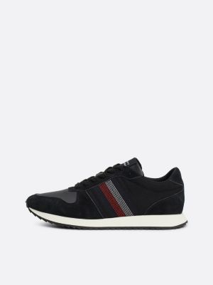 zwart hardloopsneaker met gekartelde zool voor heren - tommy hilfiger