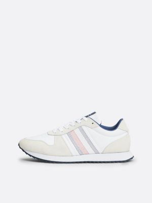 wit hardloopsneaker met gekartelde zool voor heren - tommy hilfiger